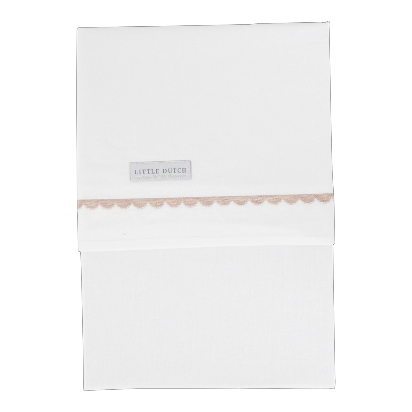 Bassinet sheet embroidered - Pink Rounded