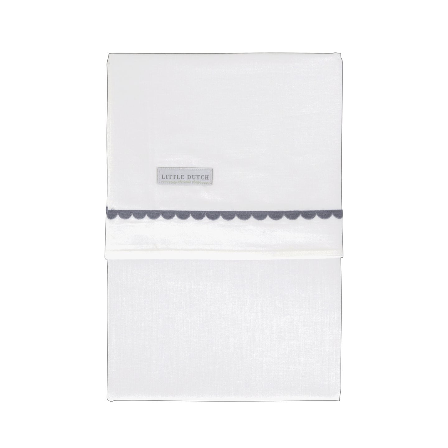Cot sheet embroidered - Blue Rounded