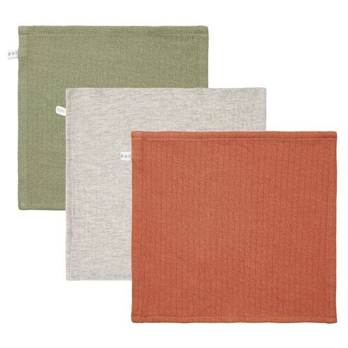 Facecloths - Pure Olive /rust