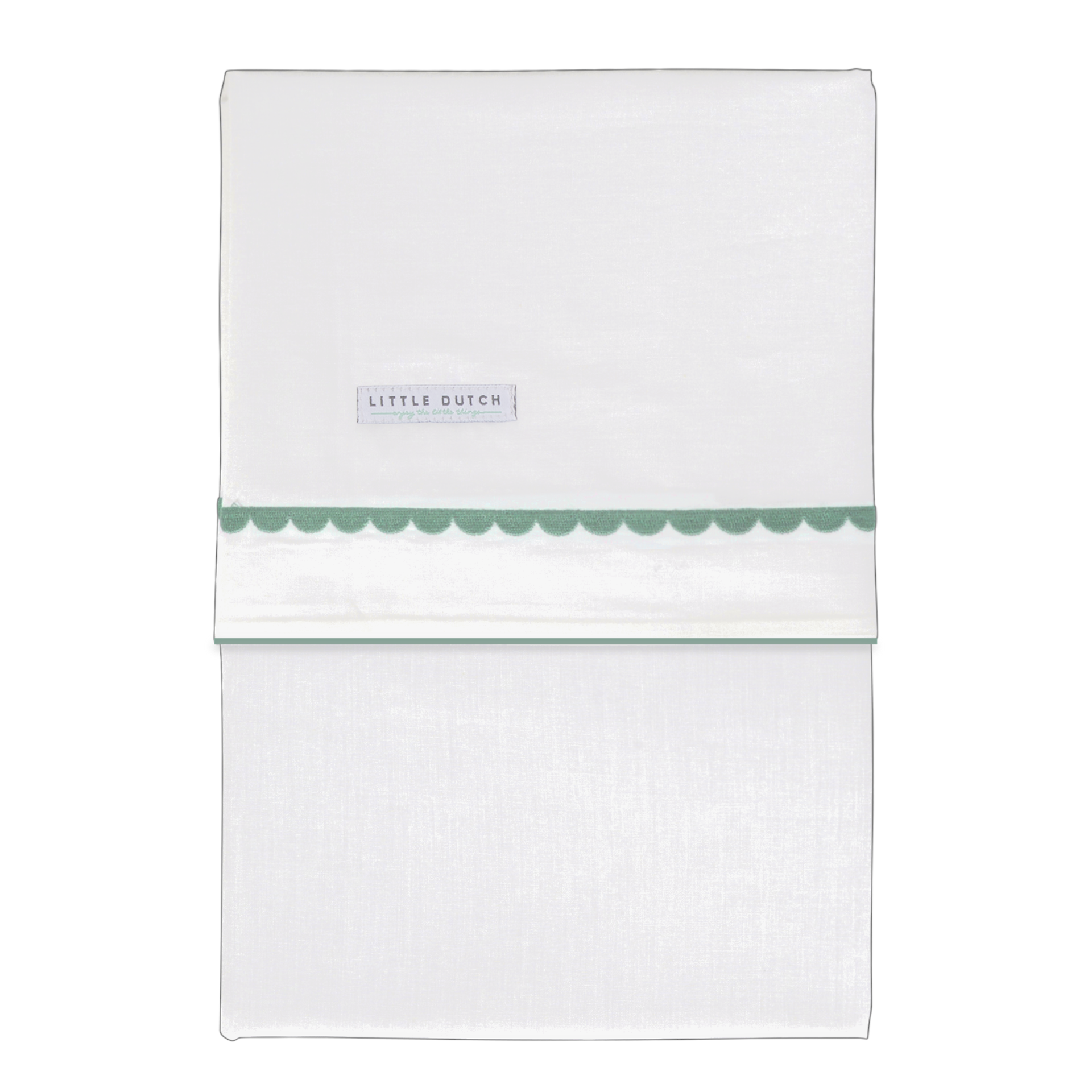 Bassinet sheet - Olive Rounded embroidered